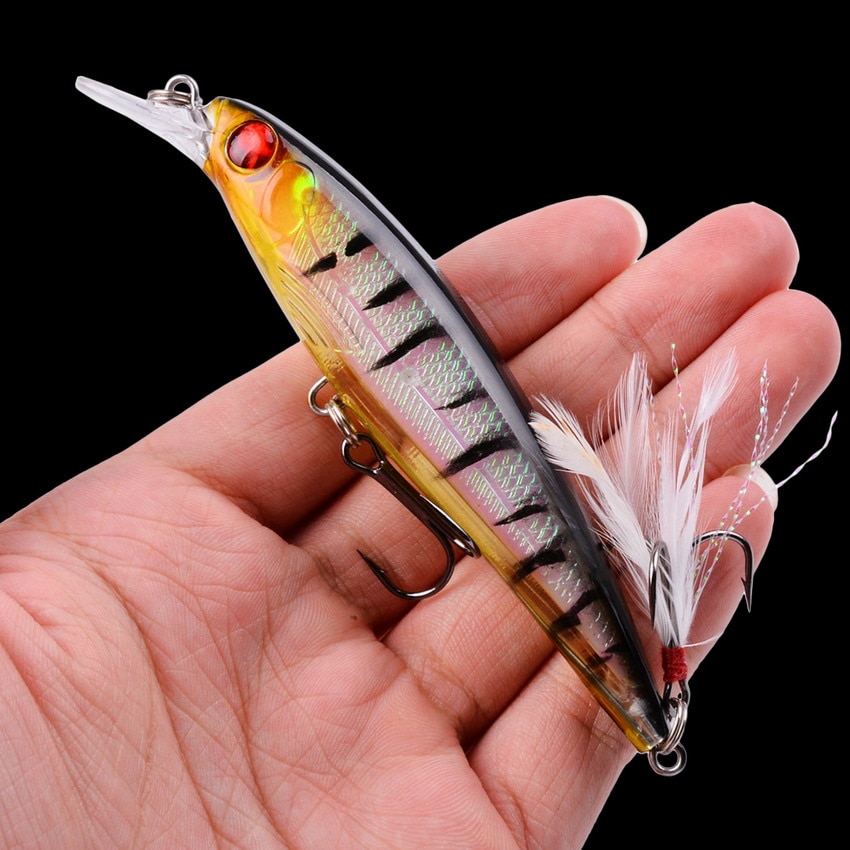Bingirl Minnow Fishing Lures 11cm 13g Long-casting Artificial