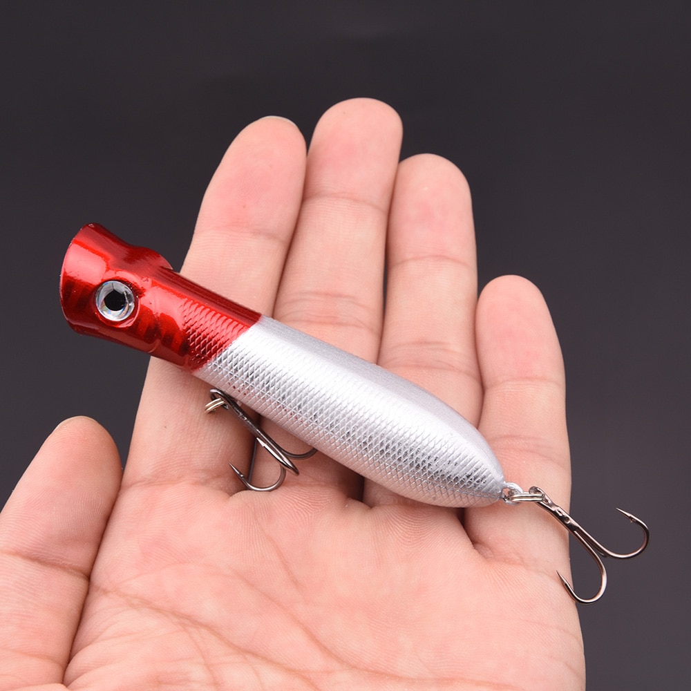 1Pcs 8cm 11g 6# Hooks Pesca Artificial Bait Peche Fishing Tackle Top Water Popper Lure Fishing Wobbler Crankbait