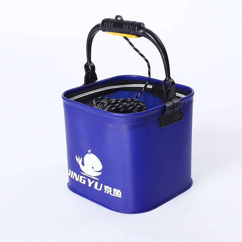 Portable EVA Fishing Bag Collapsible Fishing Bucket Live Fish Box Tackle Storage Bag With Filter Net