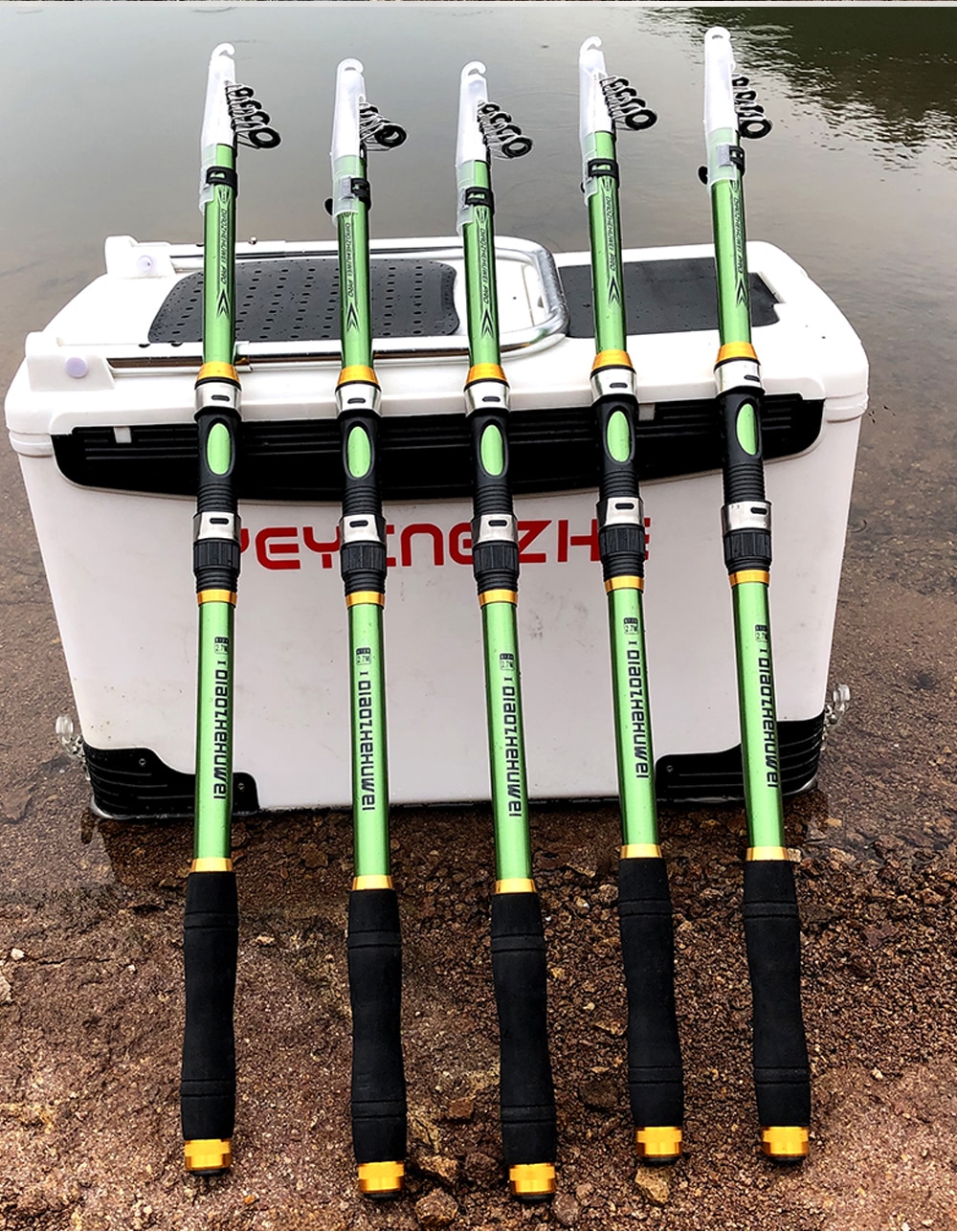 GHOTDA 2.1M -3.6M Carp Fishing Rod feeder Hard FRP Carbon Fiber Telescopic Fishing Rod fishing pole