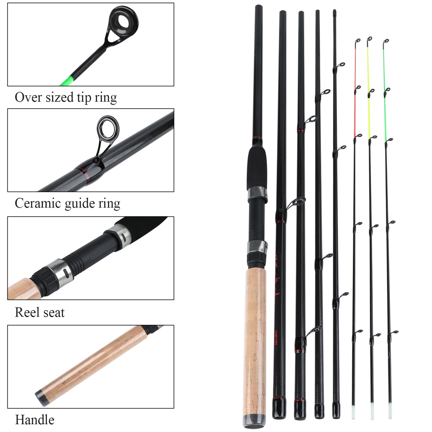 Sougayilang 3.0M Feeder High Carbon Rod Sets with Spinning Reel 3 Sections L M H Power Fishing Rod Combon Feeder Rod Pesca