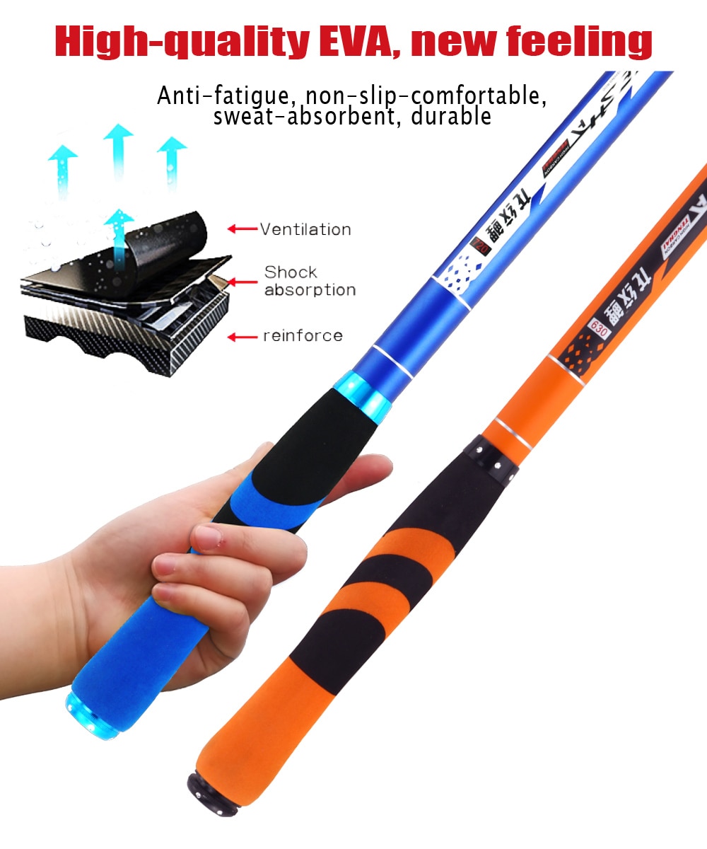 JOSBY 2020 New Carbon Fiber Telescopic Fishing Rod Pesca Stream Hand Pole Carp Ultralight Super hard Travel 3.6/4.5/5.4/6.3/7.2M