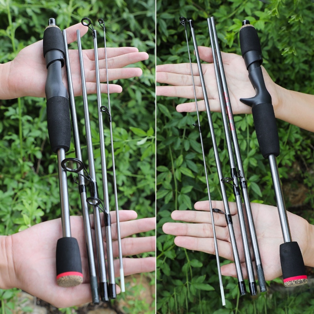 Sougayilang 1.7m Fishing Rod 5 Section Portable Rod Spinning And Casting Fishing Pole Saltwater Freshwater Fishing Tackle