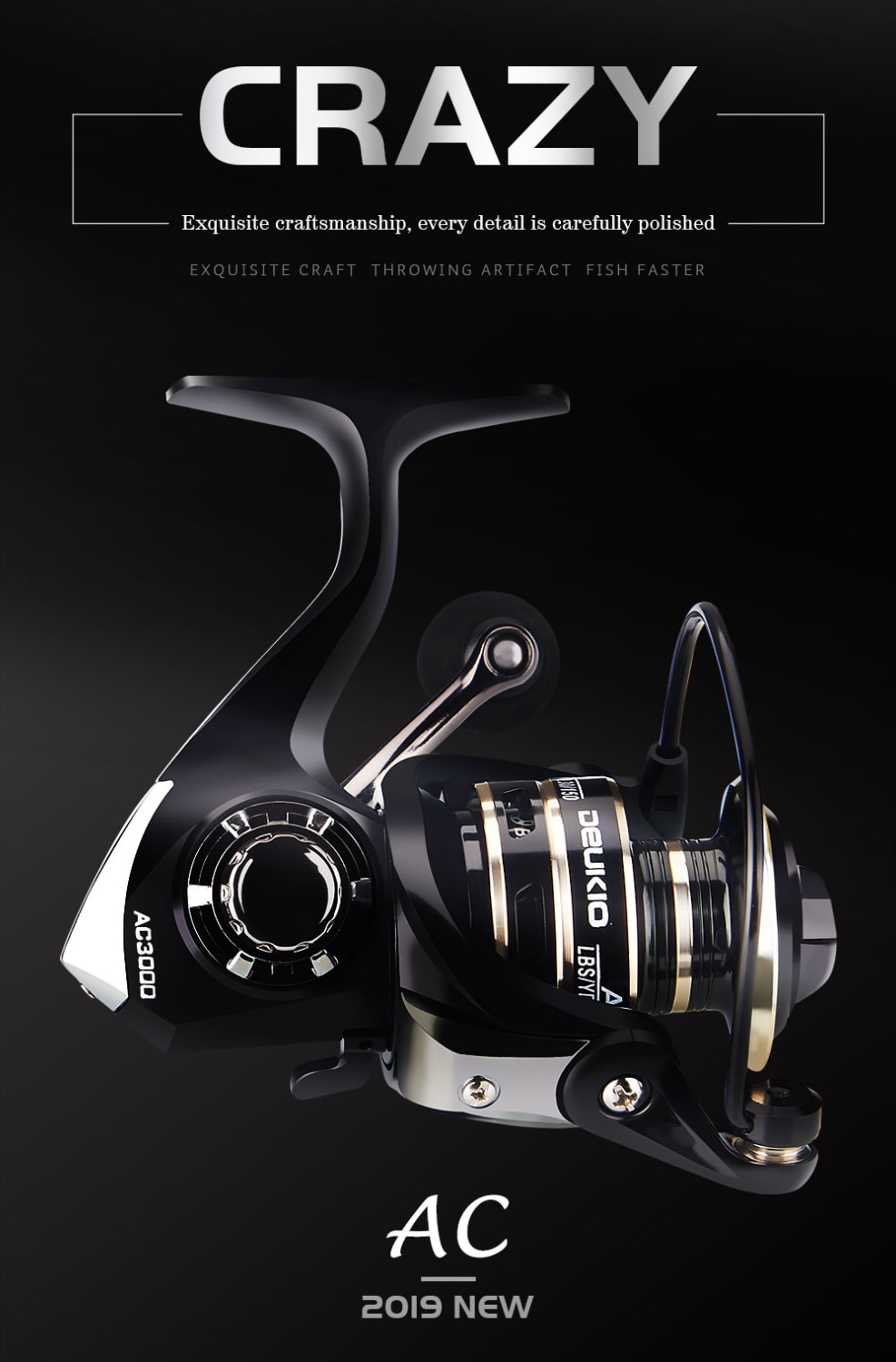 2020 New 13+1BB Fishing Spinning Reel 2000-6000 No Gap Metal Spool Gear Ratio 5.2:1 Reel Carp Fishing Gear Pesca